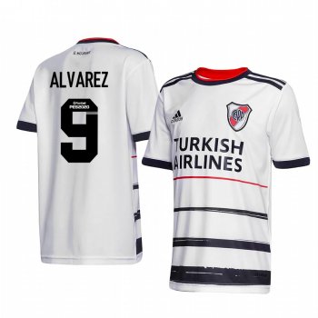 River Plate Julian Alvarez 2020 Third Men's White Short Sleeve Jersey