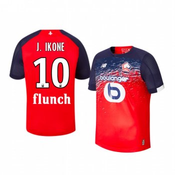 Youth Lille OSC Jonathan Ikone Red Home Short Sleeve Jersey 19-20