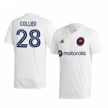 Elliot Collier Chicago Fire 2020-21 Away Men's White Short Sleeve Jersey