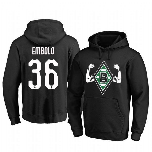 Breel Embolo Borussia Monchengladbach Team Logo Black Iconic Pullover Hoodie