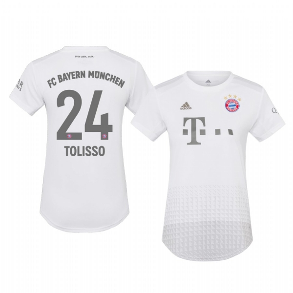 Women's Bayern Munich Corentin Tolisso White Away Jersey 19-20