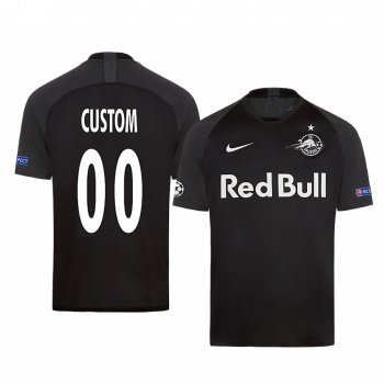 Custom Red Bull Salzburg European Away Black Short Sleeve Jersey