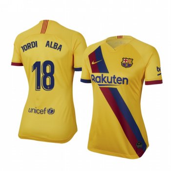 Women's Barcelona Jordi Alba Away Short Sleeve Jersey 19-20