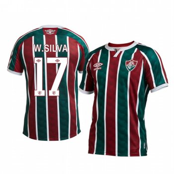 Fluminense Wellington Silva 2020 Home Men's Red Green Short Sleeve Jersey