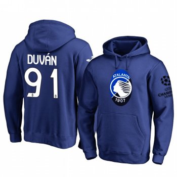 Duvan Zapata Atalanta Team Logo Royal 2020 UEFA Champion League Pullover Hoodie