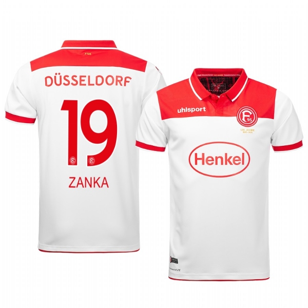 Mathias Jorgensen Fortuna Düsseldorf 19-20 White Home Men's Short Sleeve Jersey