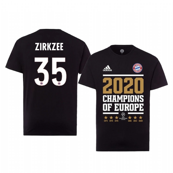 Bayern Munich Black 2020 UEFA Champions Champions of Europe T-Shirt