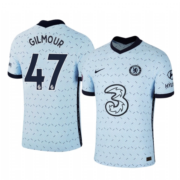 Billy Gilmour Chelsea 2020-21 Away Replica Short Sleeve Light Blue Jersey