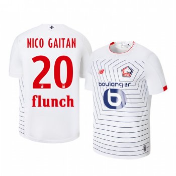 Youth Lille OSC Nicolas Gaitan White Third Short Sleeve Jersey 19-20