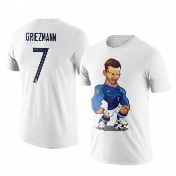 Men's Antoine Griezmann France Cartoon Mascot Personalize Short Sleeve T-shirt