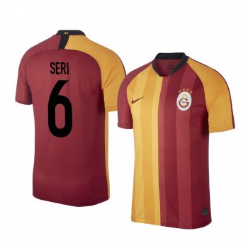 Jean Michael Seri Galatasaray 19-20 Red Yellow Home Men's Short Sleeve Jersey