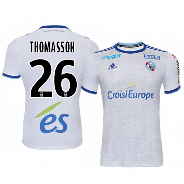 Adrien Thomasson Strasbourg 19-20 White Away Replica Jersey Men's