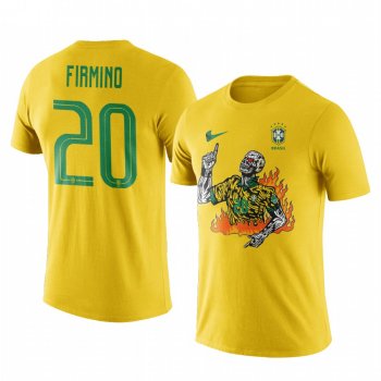 Roberto Firmino Brazil Football x Warren Lotas Yellow Short Sleeve T-Shirt