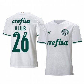 SE Palmeiras Victor Luis Men's White Away Short Sleeve Jersey 2020-21