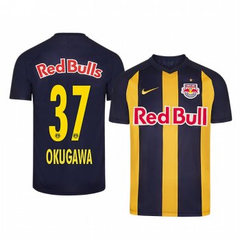 Masaya Okugawa Red Bull Salzburg Away Navy Yellow Short Sleeve Jersey