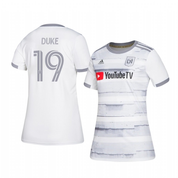 Women's Bryce Duke Los Angeles FC 2020-21 Away Replica Short Sleeve White Jersey