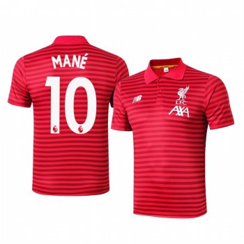 Sadio Mané Liverpool Men's Red Stripe Classic Polo