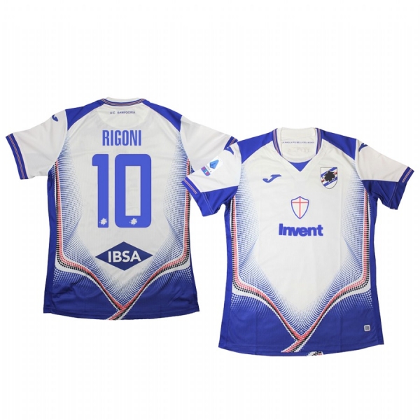 Emiliano Rigoni Sampdoria 19-20 Away Men's White Short Sleeve Jersey