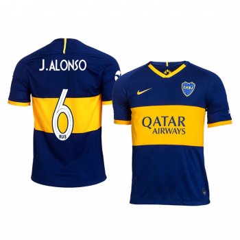 Boca Juniors Junior Alonso Men's 19-20 Home Replica Short Sleeve Jersey