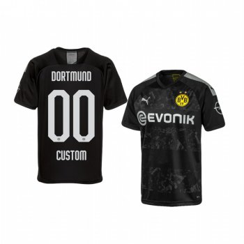 Youth Custom Borussia Dortmund 19-20 Away Youth Black Official Short Sleeve Jersey