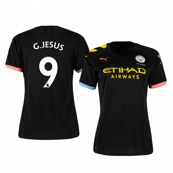 Women's Gabriel Jesus Manchester City Away Short Sleeve Jersey 19-20