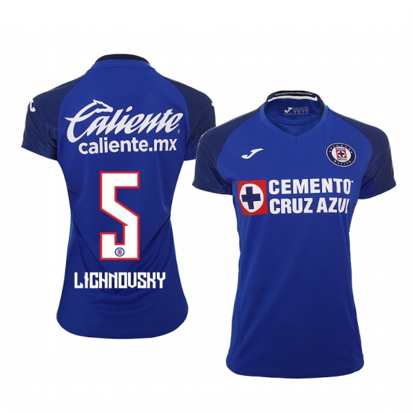 Women's Igor Lichnovsky Cruz Azul 19-20 Royal Home Short Sleeve Jersey