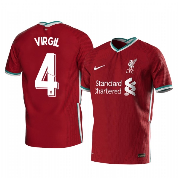 Virgil van Dijk Liverpool 2020-21 Red Home Men's Short Sleeve Jersey