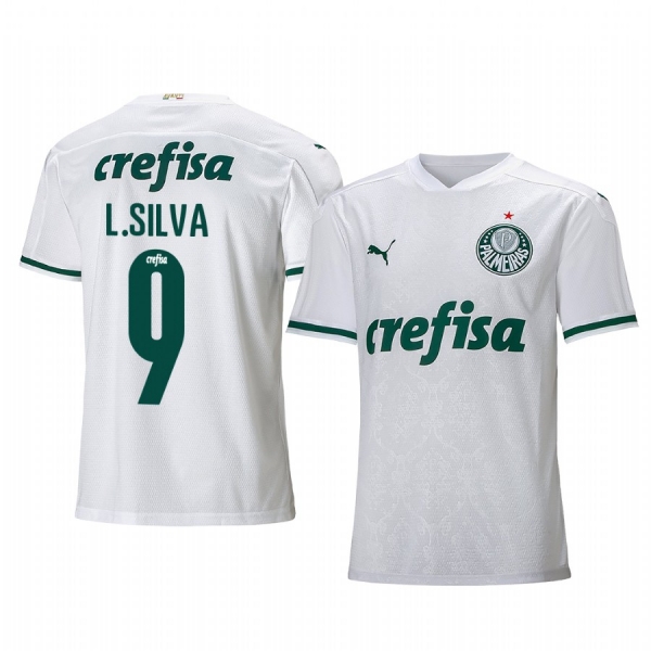 SE Palmeiras Luan Silva Men's White Away Short Sleeve Jersey 2020-21