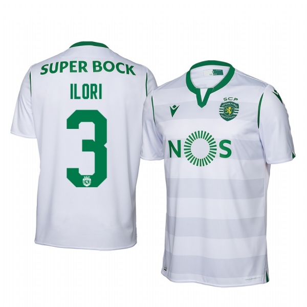 Tiago Ilori Sporting Lisbon 19-20 Third Men's White Short Sleeve Jersey