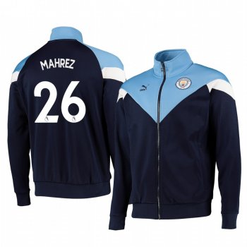 Riyad Mahrez Manchester City Navy Iconic MCS Track Full-Zip Jacket