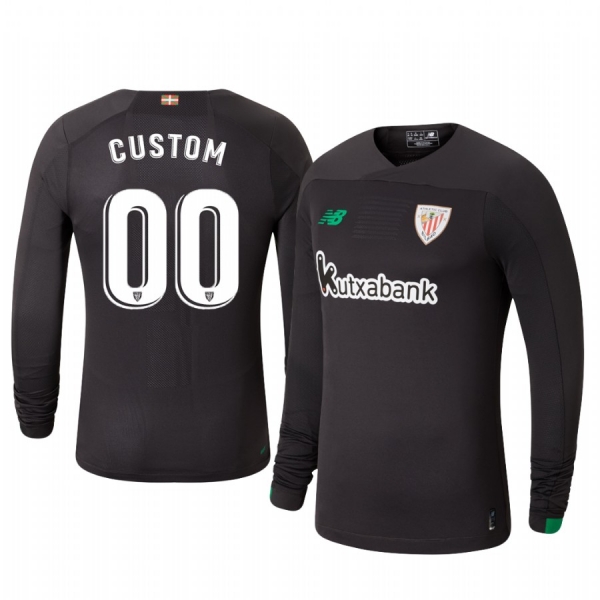 19-20 Athletic Bilbao Custom Official Goalkeeper Home Long Sleeve Jersey Men's