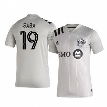 Steeven Saba Montreal Impact 2020-21 Away Replica Short Sleeve Gray Jersey