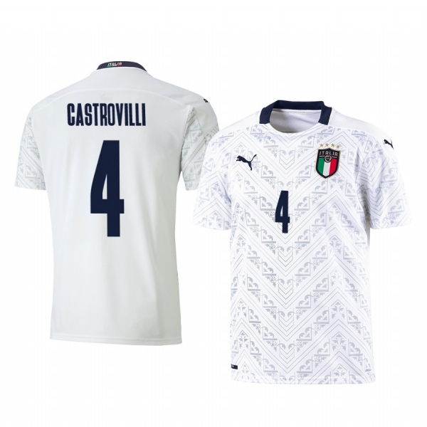 Gaetano Castrovilli Italy 2020 White Away Men's Short Sleeve Jersey