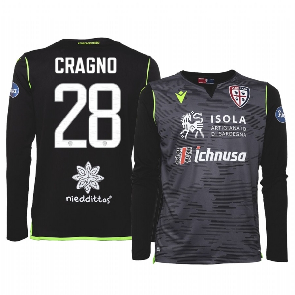 19-20 Cagliari Calcio Alessio Cragno Black Goalkeeper Home Jersey Men's