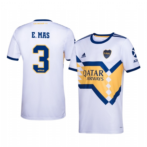 Emmanuel Mas Boca Juniors 2020-21 White Away Official Jersey Men's