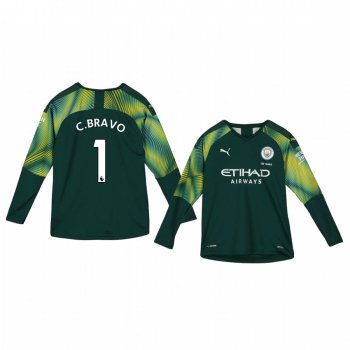 Youth 19-20 Manchester City Claudio Bravo Green Home Goalkeeper Jersey