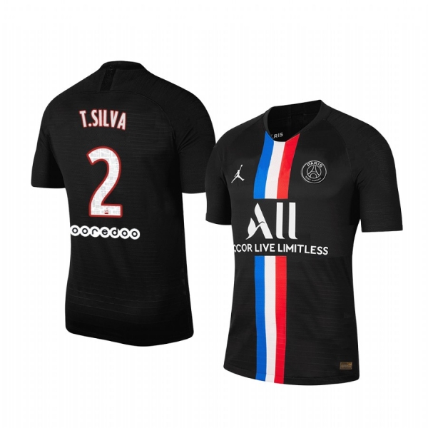 Thiago Silva Paris Saint-Germain 19/20 Black Fourth official Jersey Men's