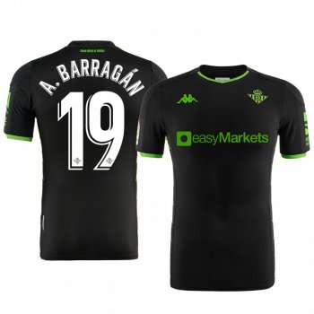 Real Betis Antonio Barragan Men's Black Away Short Sleeve Jersey 19-20