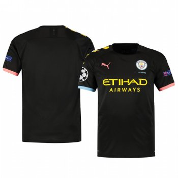 Manchester City 2020 UEFA Champion League Away Men's Black Short Sleeve Jersey