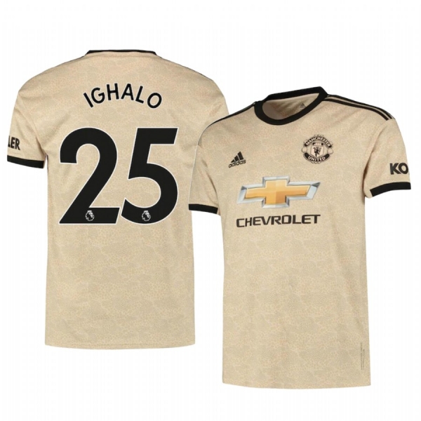 Odion Ighalo Manchester United 19-20 Tan Away Official Jersey Men's