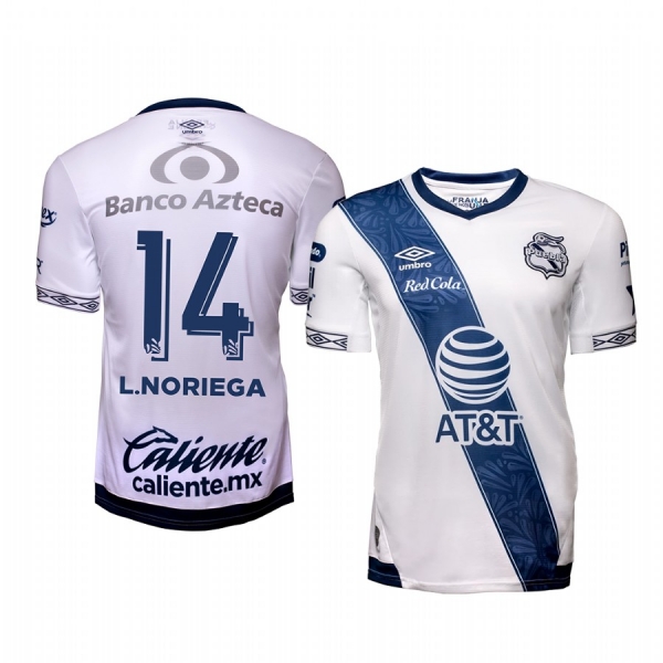 Luis Miguel Noriega Club Puebla Home White Short Sleeve Jersey