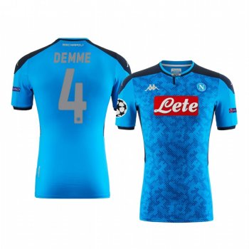 Diego Demme SSC Napoli 2020 UEFA Champion League Home Men's Sky Blue Short Sleeve Jersey