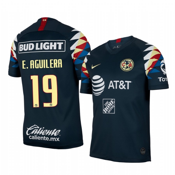 Emanuel Aguilera Club America 19-20 Away Men's Navy Short Sleeve Jersey