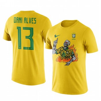 Dani Alves Brazil Football x Warren Lotas Yellow Short Sleeve T-Shirt