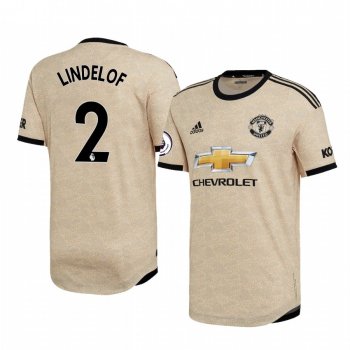 Victor Lindelof Manchester United 2020 Away Authentic Short Sleeve Tan Jersey