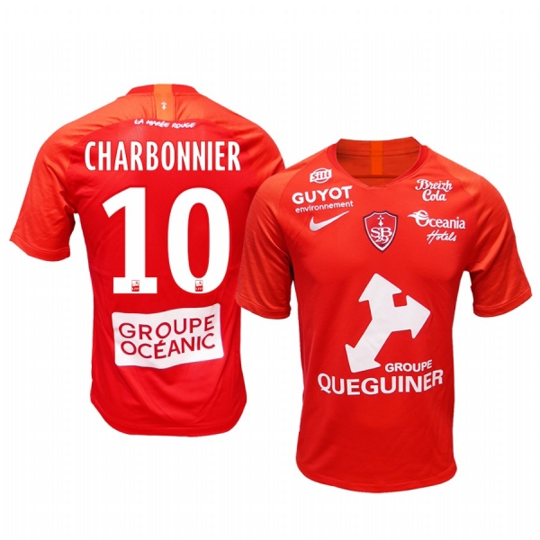 Men's Stade Brestois 29 Gaetan Charbonnier Home Jersey 19-20