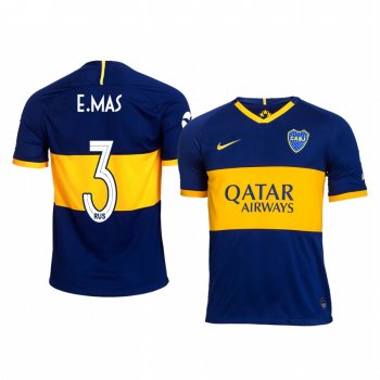 Boca Juniors Emmanuel Mas Men's 19-20 Home Replica Short Sleeve Jersey