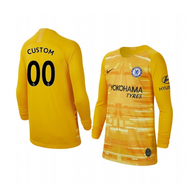 Youth 19-20 Chelsea Custom Stadium Goalkeeper Long Sleeve Jersey Youth