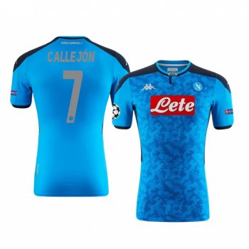 José Callejón SSC Napoli Champions League Home Sky Blue Short Sleeve Jersey