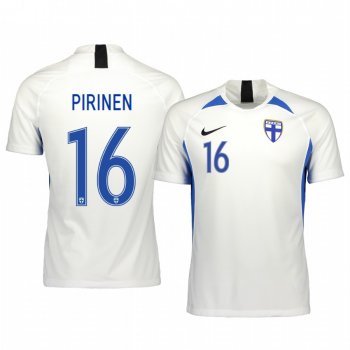 Finland Juha Pirinen Men's 2020 Home Authentic Short Sleeve Jersey